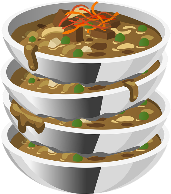 Free soup bowl stacked illustration