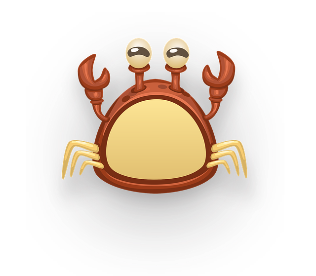 Free crab crustacean sea life vector