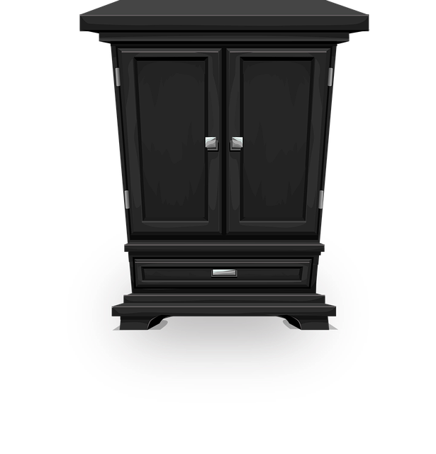 Free storage cabinet black vector