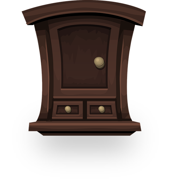 Free wooden storage cabinet vector