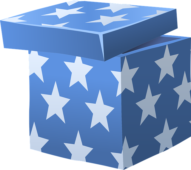Free gifts blue wrapped vector