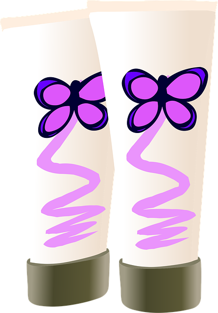 Free cosmetics tube cream vector