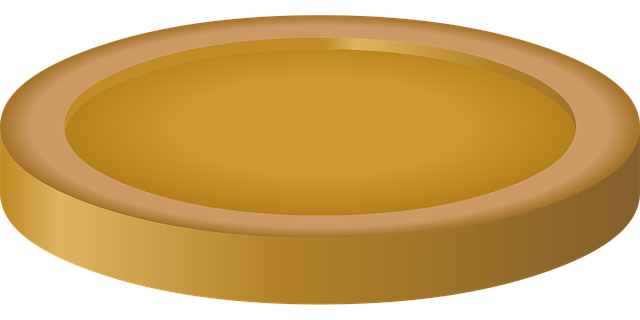 Free plate gold coin illustration