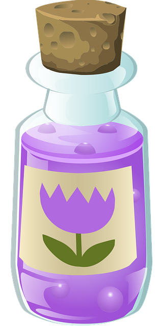 Free perfume bottle flower background vector