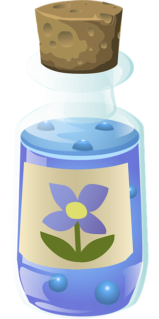 Free perfume bottle flower background vector