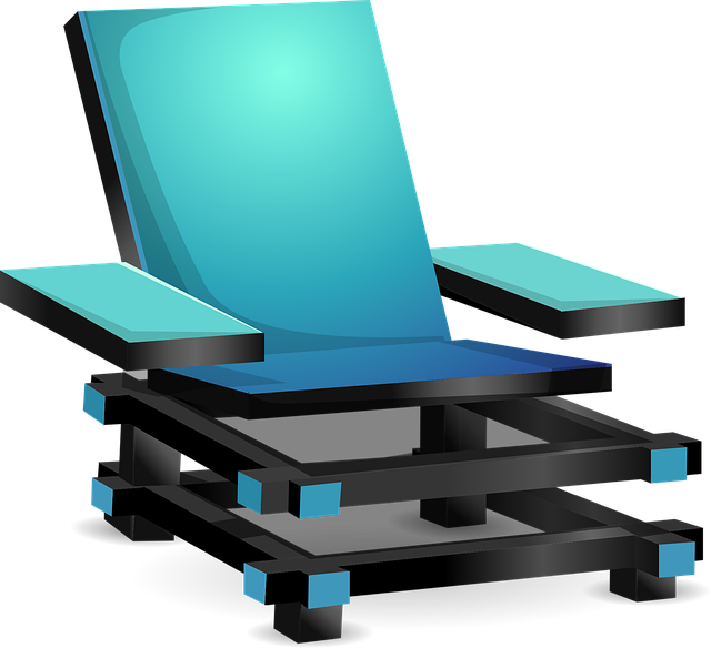 Free chair blue furniture vector