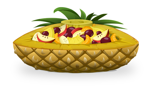 Ananas-Boot, Früchte, Salate, Ananas