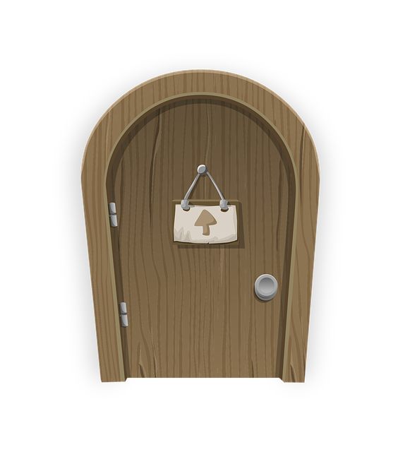 Free door round arch entrance vector
