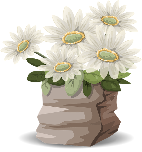 Free flowers daisies bouquet illustration