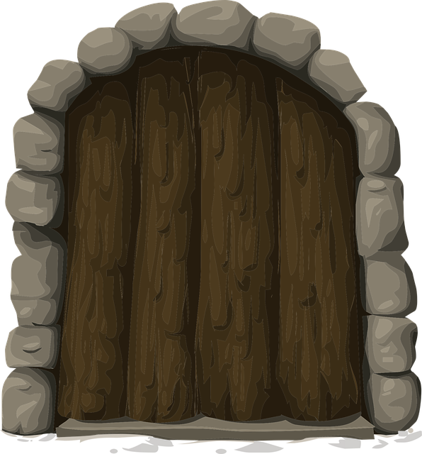 Free entrance doorway wood vector