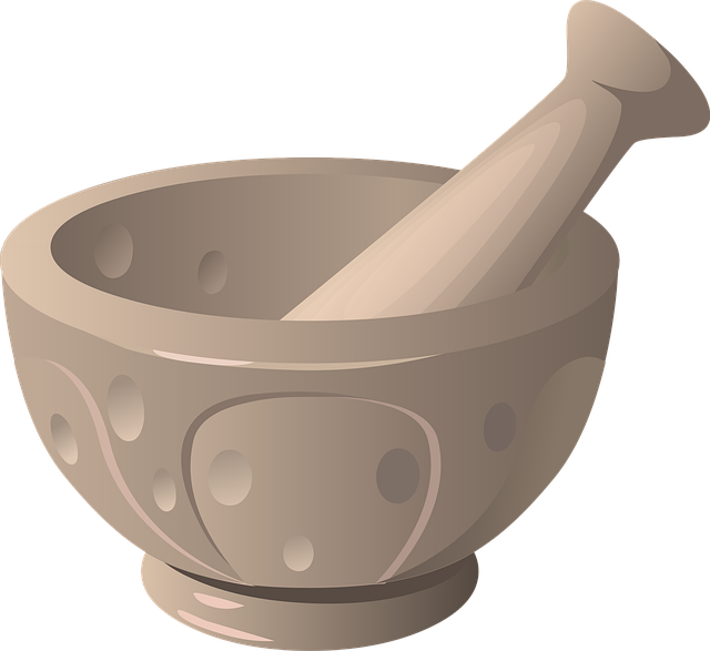 Free mortar pestle herbal vector