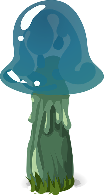 Free mushroom blue hat nature illustration