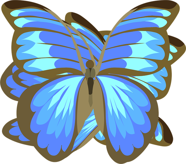 Free butterfly blue black vector