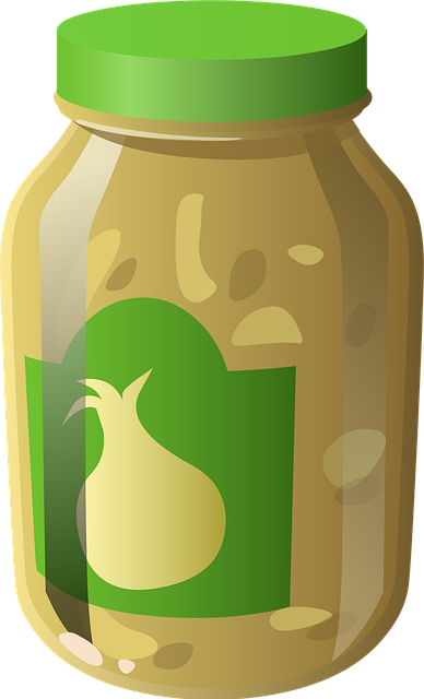 Free garlic pickles jar vector