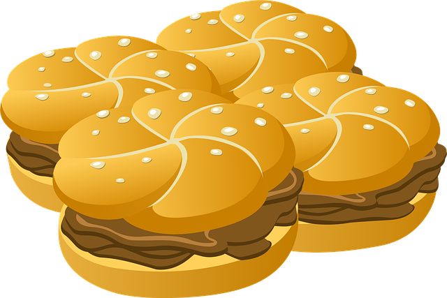 Free burger buns eating vector