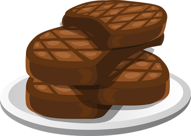 Free chocolate wafers breakfast vector