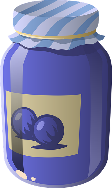 Free blueberry sauce jars vector