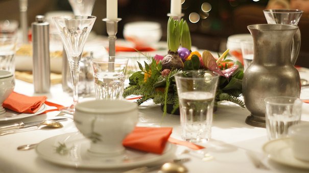 Natal, Jantar, Tabela, Festivo, Prato