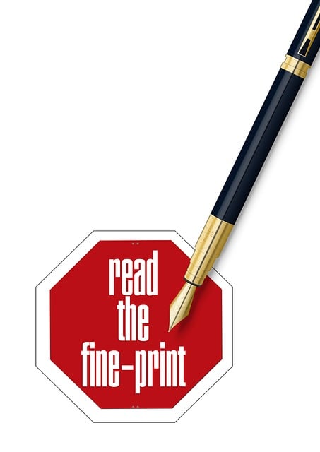 Free contract fine print stop illustration