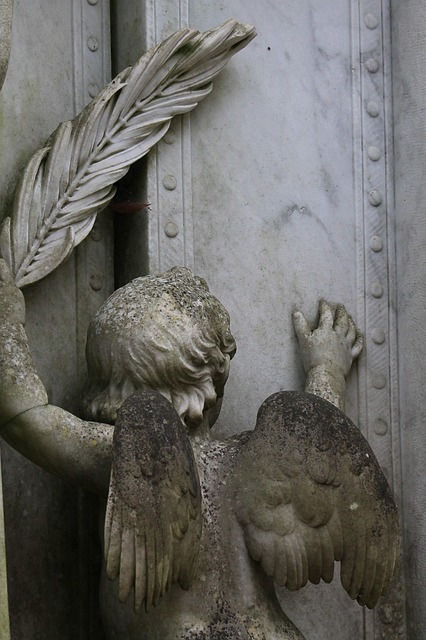 Kirkegård, Engel, Skulptur, Figur, Putt