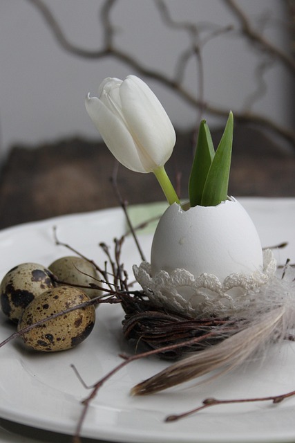 Tulpe, Ei, Osterdekoration, Wachteleier