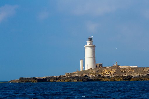 Fyrtårn, Tarifa, Atlanterhavet, Blå