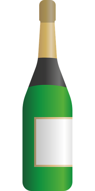 Free champagne bottle new year's day vector