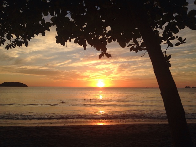 Solnedgang, Strand, Ocean, Costa Rica