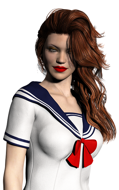 Mujer, Niña, Retrato, Ropa De Colegio