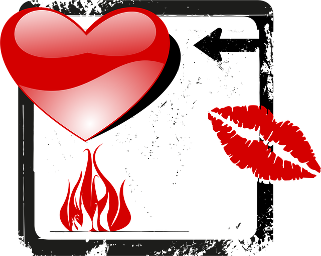 Free valentine heart fire vector