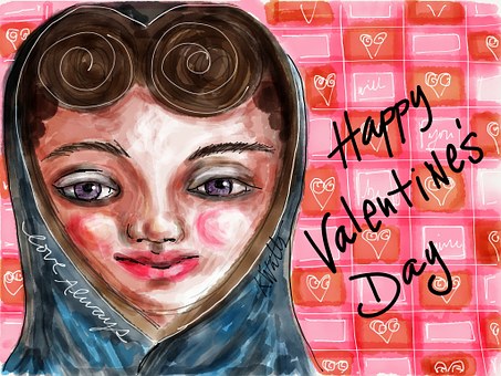 Free Valentines Girl illustration and picture