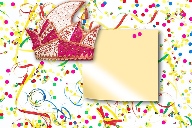 Free streamer confetti fool cap illustration