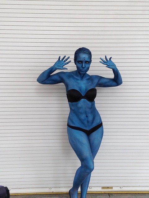 Azul, Bikini, Niña, Mujer, Avatar
