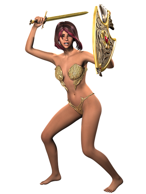 Free woman warrior elegant illustration