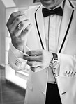 son in law, cufflinks, black and white