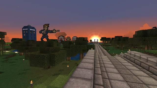 Free minecraft video game nature illustration
