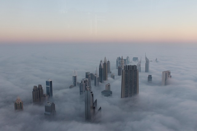 Paisaje Urbano, Niebla, Dubai, Amanecer