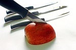apple, knife, fruit