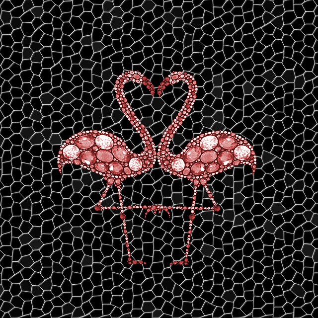 Free flamingos pink black illustration