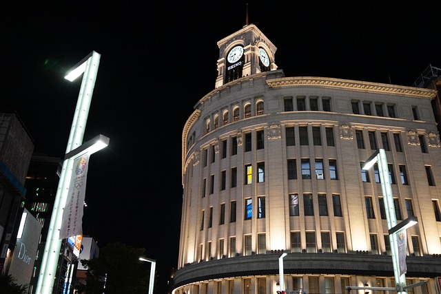 Ginza Japan Clock Tower Night Free Photo On Pixabay Pixabay