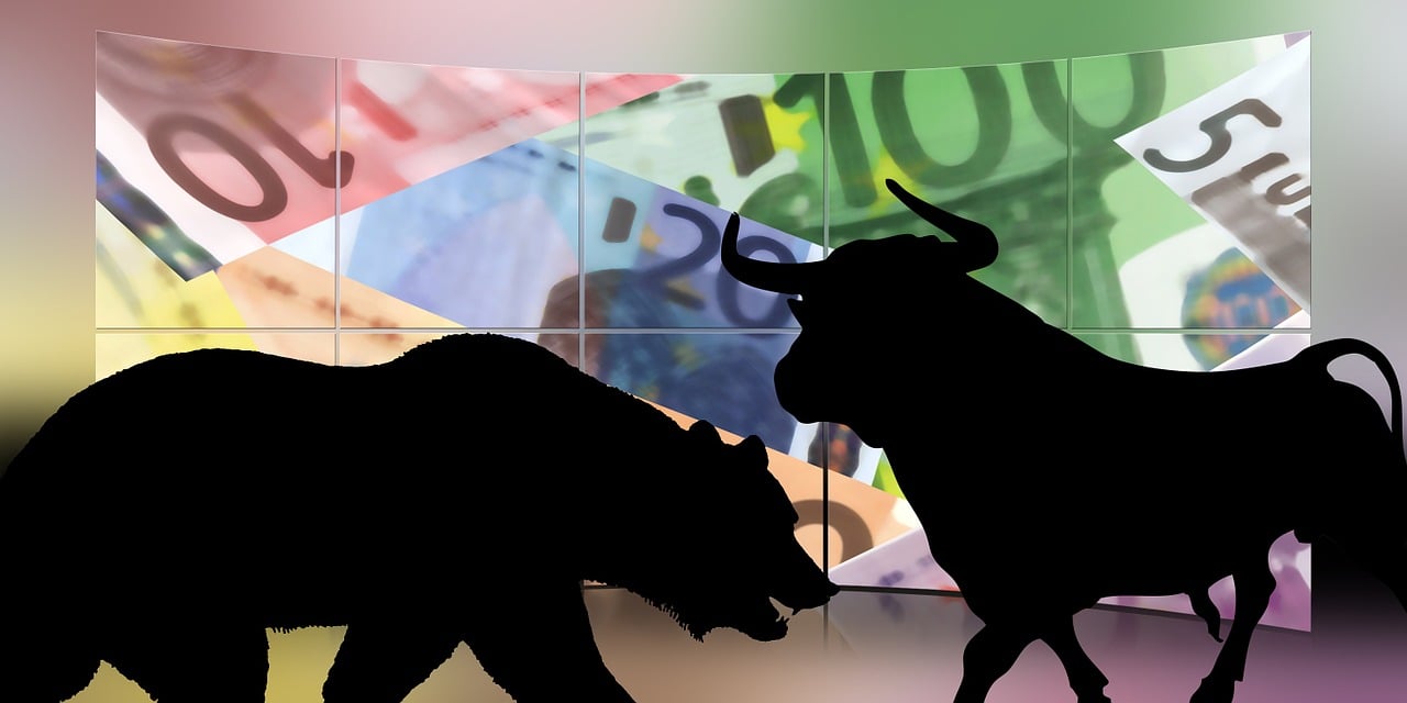 Free stock exchange bull bear illustration
