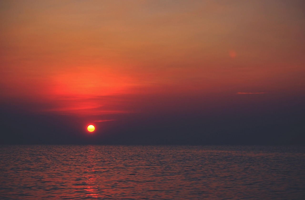Tyynene Valtameri Auringonlasku Punainen Valtameri - Ilmainen valokuva Pixabayssa - Pixabay