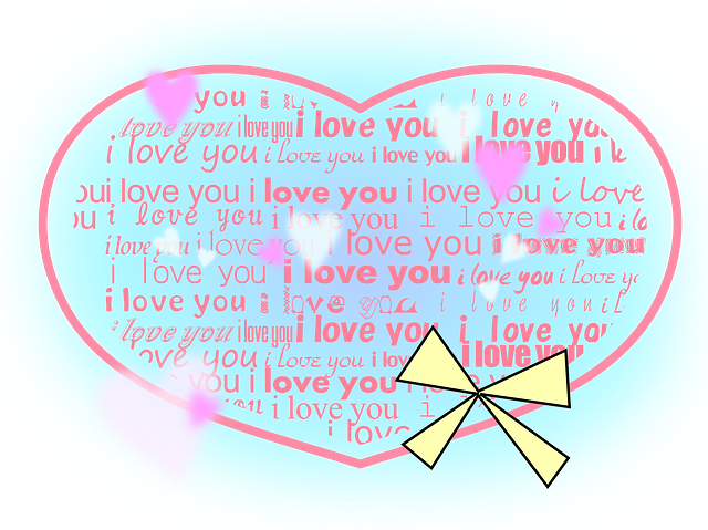 Free heart ribbon blue illustration