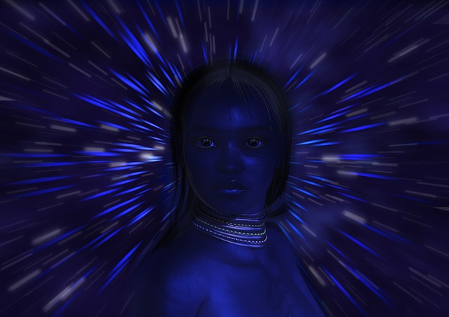 Free woman head stars illustration
