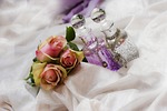roses, bottles, purple