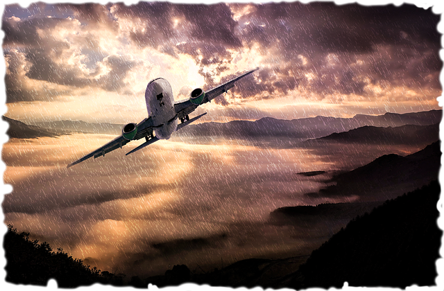 Free plane landscape clouds illustration