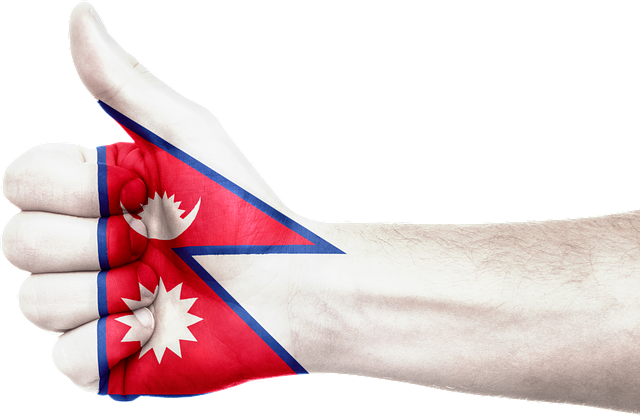 Free nepal flag hand illustration