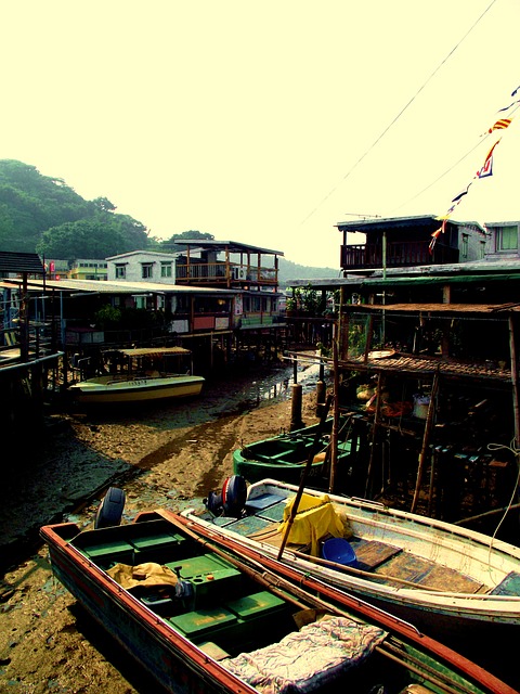 Tai O, Angeln, Dorf, Hong, Kong, Tai