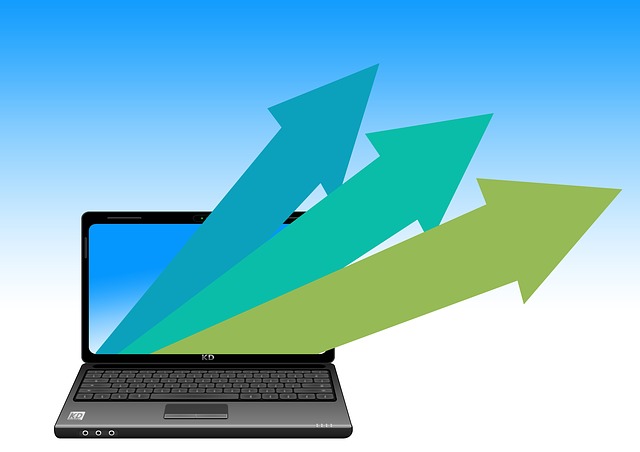 Free laptop monitor arrow illustration