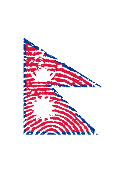 Free nepal flag fingerprint illustration